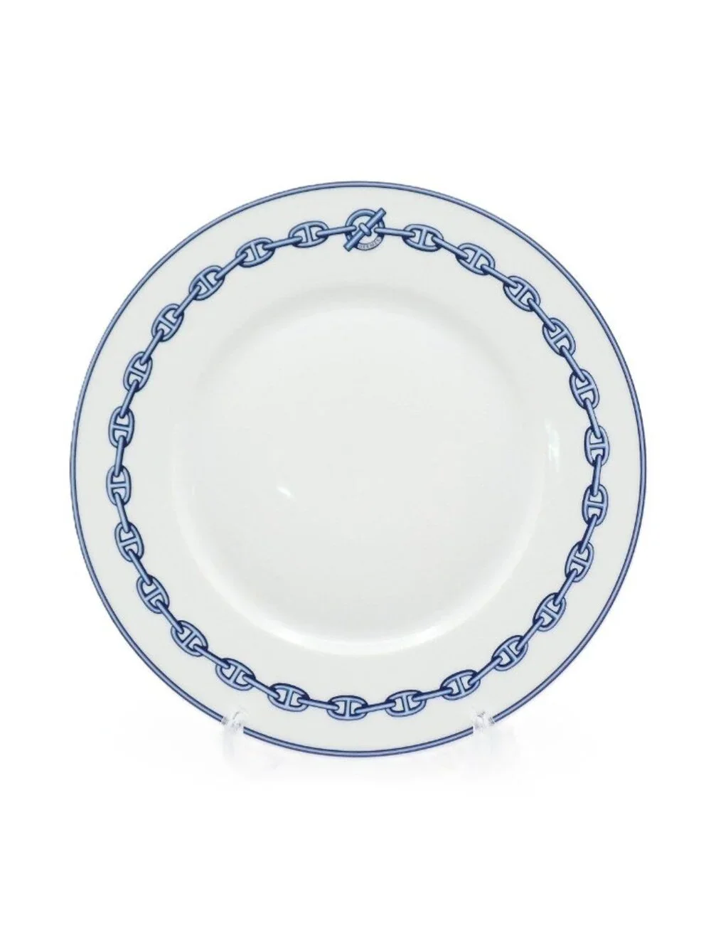 Hermes Chaine D'Ancre Dinner Plate Porcelain White Pawn